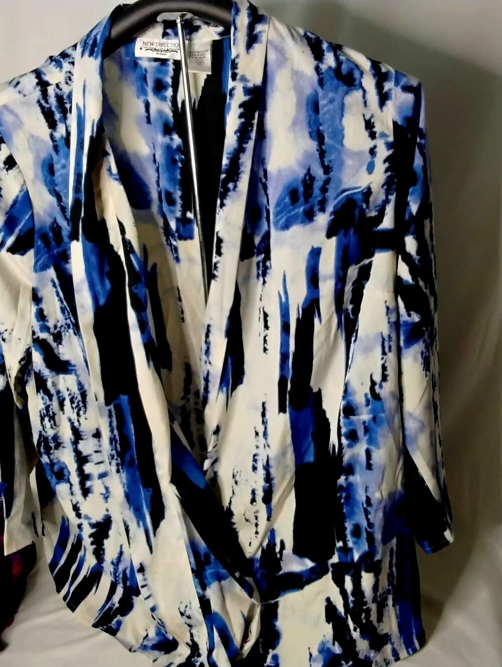 Faded Glory Multicolor Flowing Sheer Mixed Blues Splashes Of Color